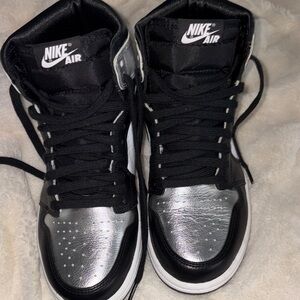 Nike High Top Sneakers - Black & Metallic Silver